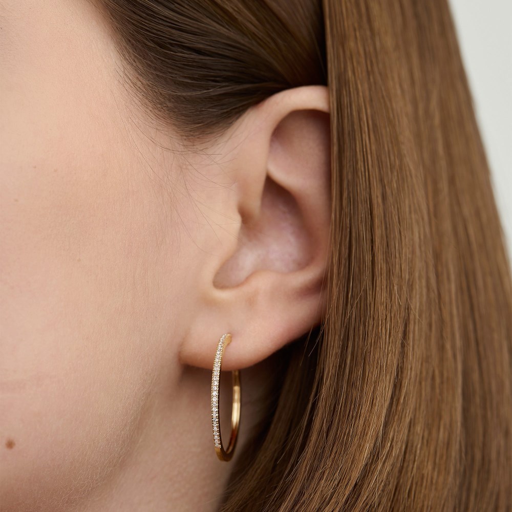 Mejuri Pavﾨﾦ Diamond Large Hoops - 14k Yellow Gold Canada Store