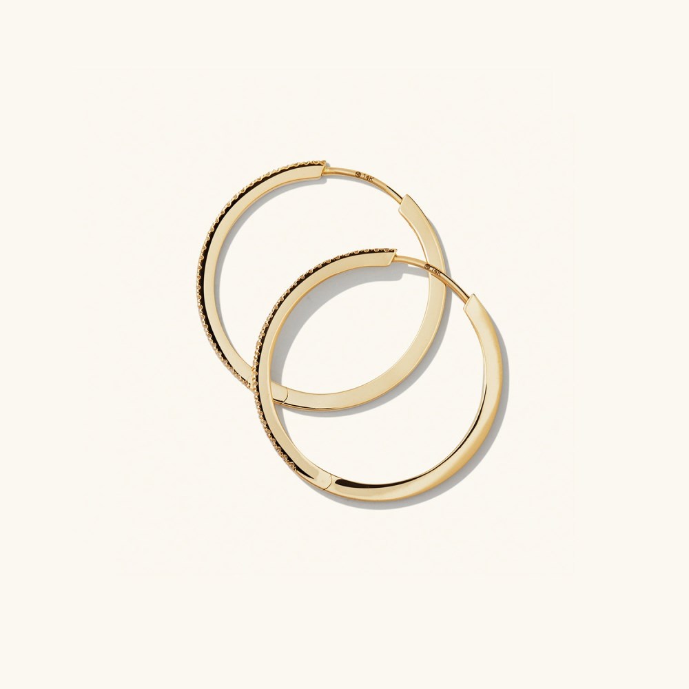 Mejuri Pavﾨﾦ Diamond Large Hoops - 14k Yellow Gold Canada Store