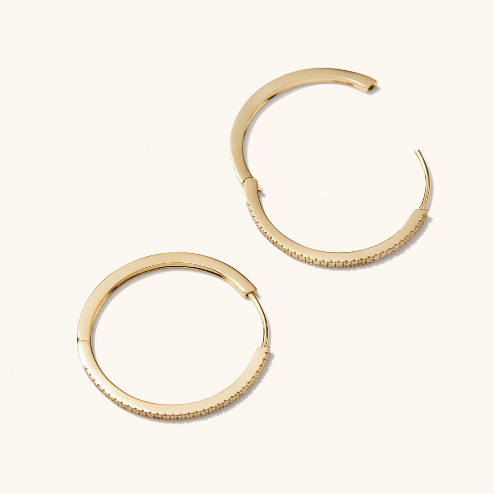 Mejuri Pavﾨﾦ Diamond Large Hoops - 14k Yellow Gold Canada Store