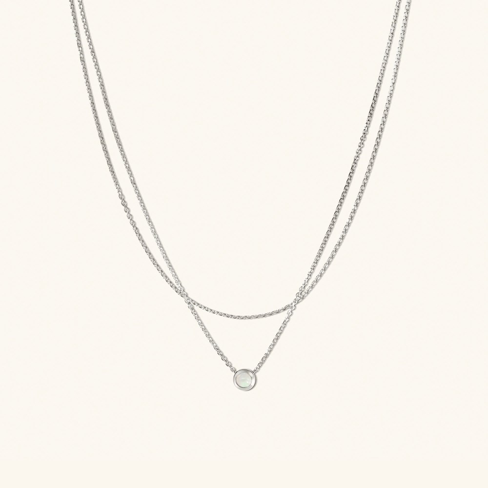 Mejuri Layered Opal Necklace - Sterling Silver Canada Store