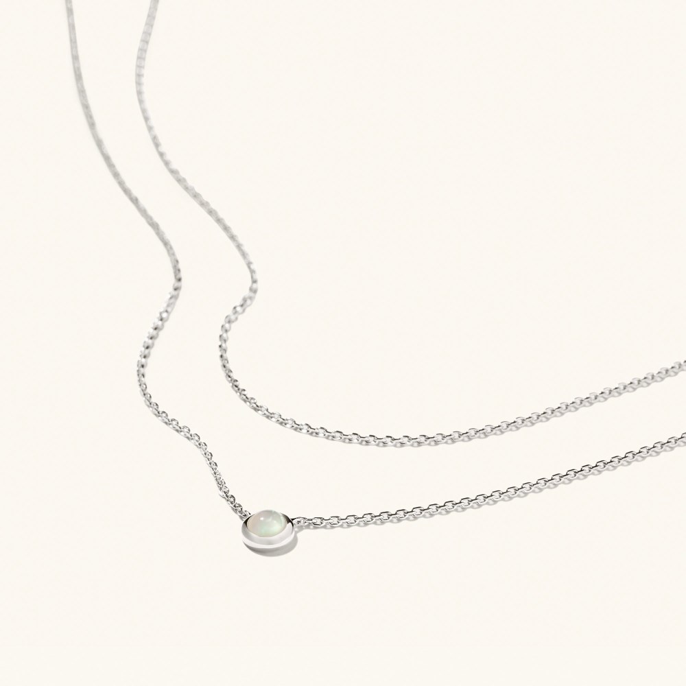 Mejuri Layered Opal Necklace - Sterling Silver Canada Store