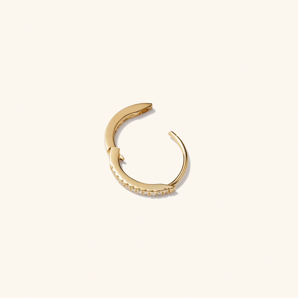Mejuri Single Pavﾨﾦ Diamond Huggie Hoop - 14k Yellow Gold Canada Store