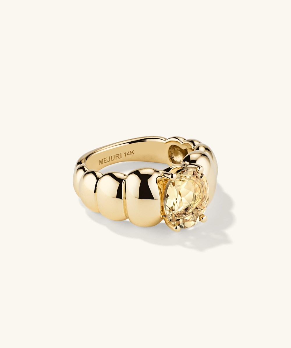 Mejuri Puffy Charlotte Gemstone Ring - 14k Yellow Gold Canada Store