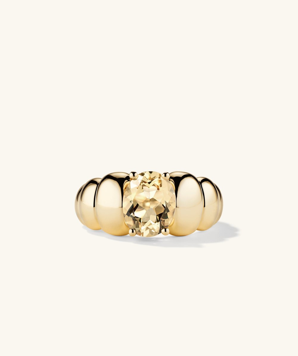 Mejuri Puffy Charlotte Gemstone Ring - 14k Yellow Gold Canada Store