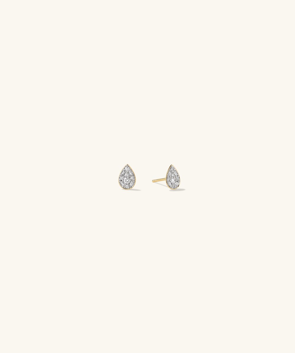 Mejuri Mosaic Pear Diamond Studs - 14k Yellow Gold Canada Store