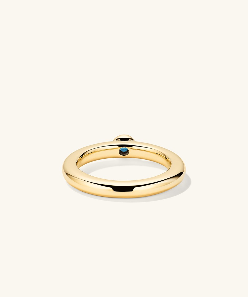 Mejuri Round Gemstone Stacker Ring - Gold Vermeil Canada Store