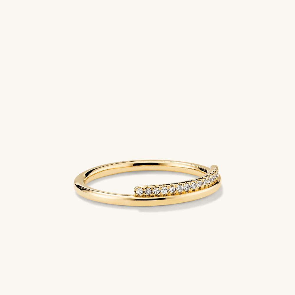Mejuri Pavﾨﾦ Diamond Bar Stacker Ring - 14k Yellow Gold Canada Store
