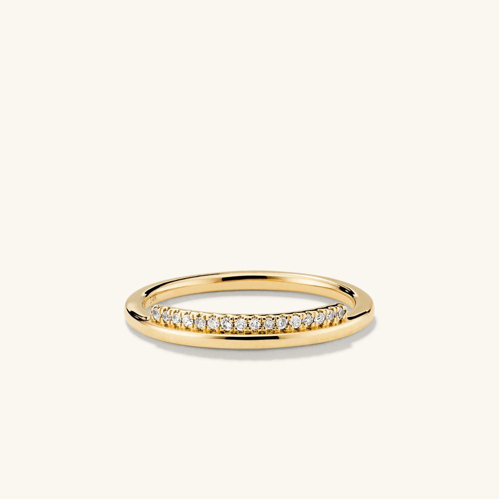 Mejuri Pavﾨﾦ Diamond Bar Stacker Ring - 14k Yellow Gold Canada Store