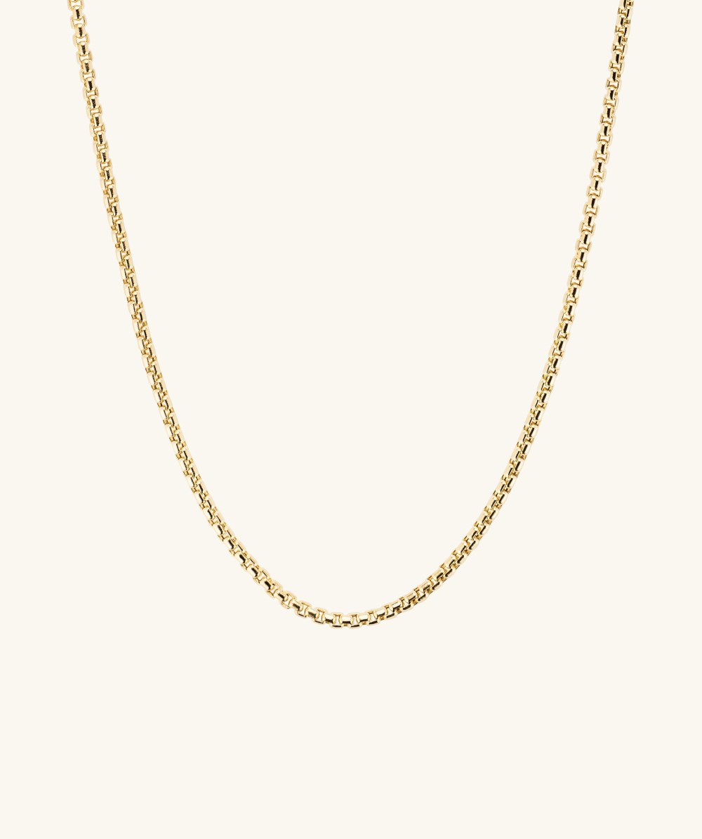 Mejuri 2.5mm Round Box Chain Necklace - 14k Yellow Gold Canada Store
