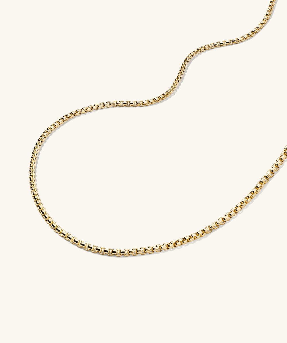 Mejuri 2.5mm Round Box Chain Necklace - 14k Yellow Gold Canada Store