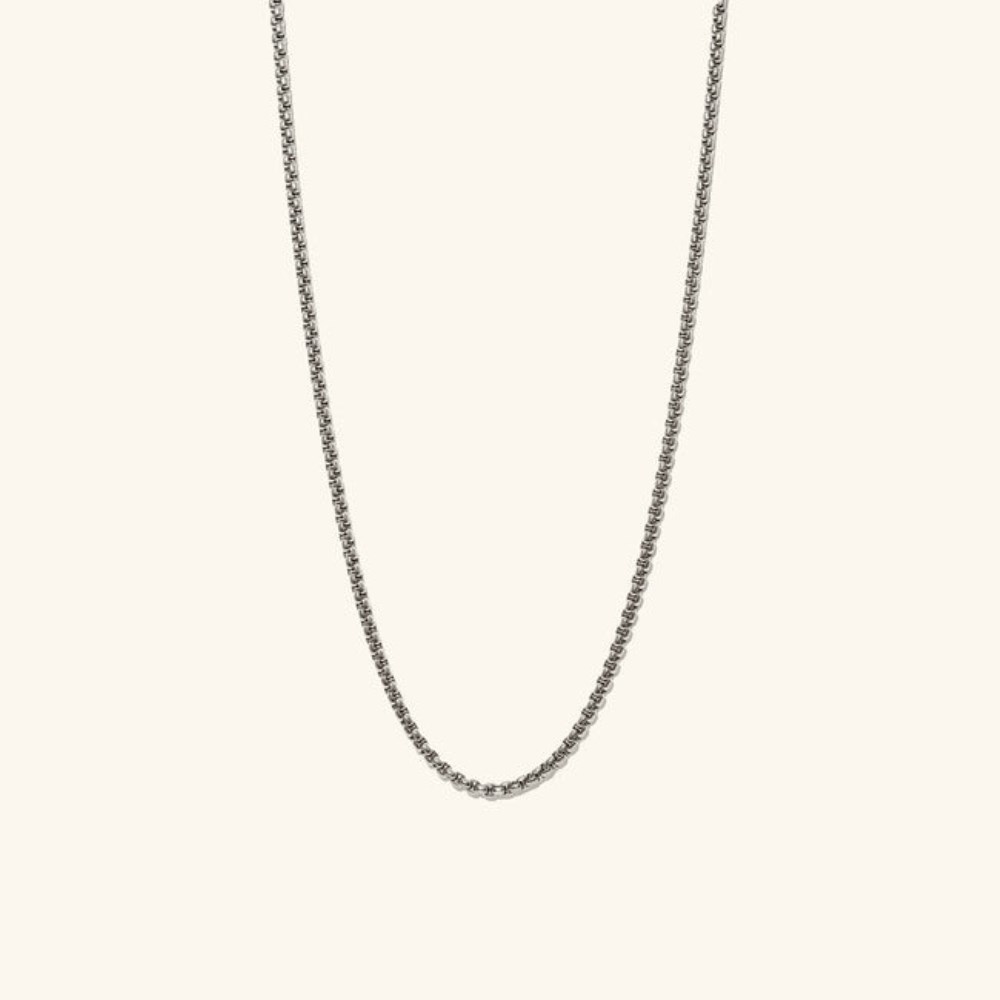 Mejuri Round Box Chain Necklace - Titanium Canada Store
