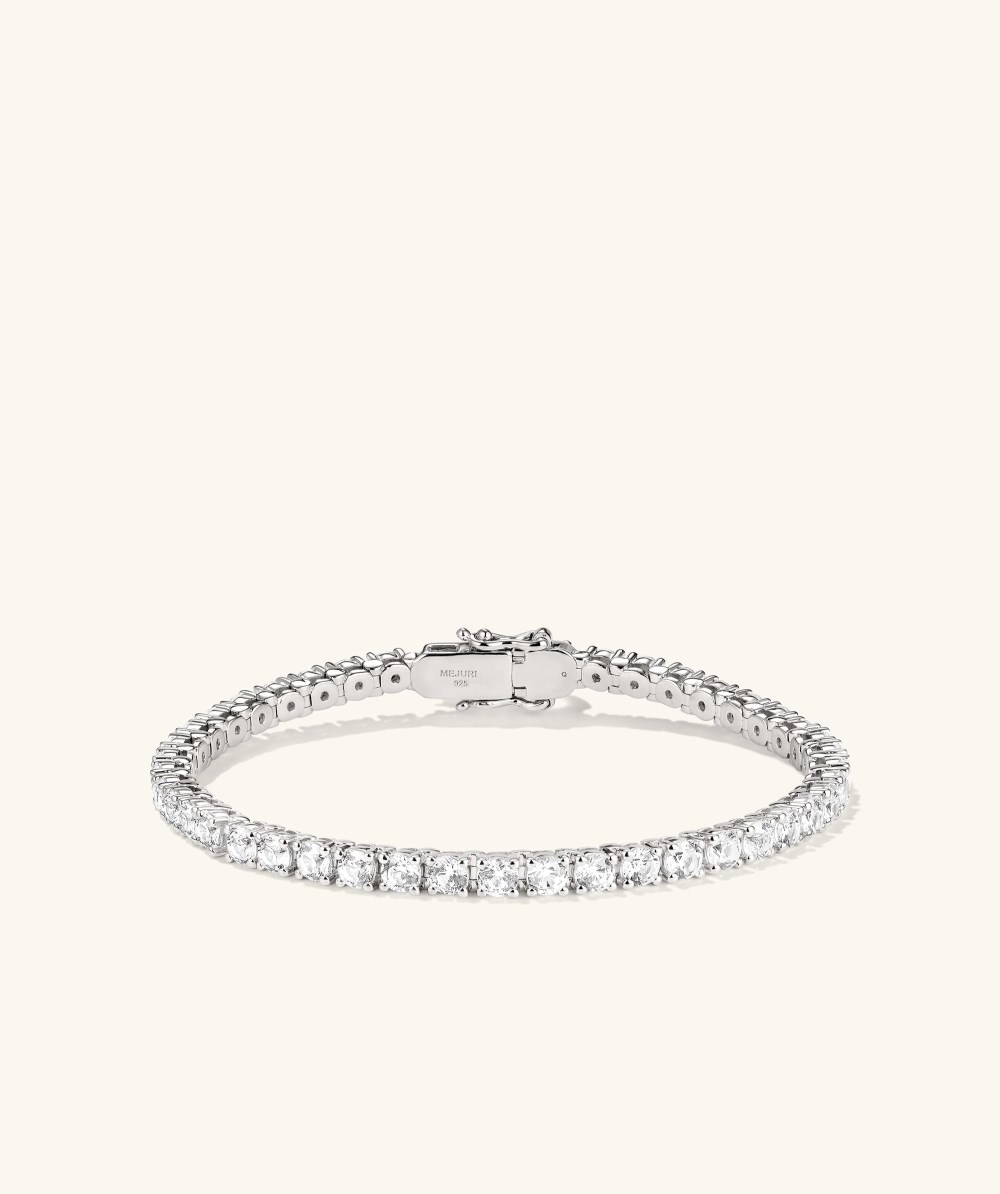 Mejuri Lab Grown Sapphire Tennis Bracelet - Sterling Silver Canada Store