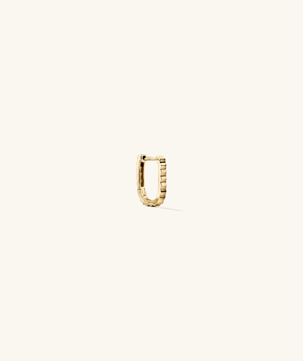 Mejuri Pleated Huggie U Hoop - 14k Yellow Gold Canada Store