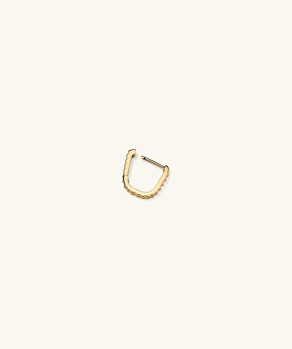 Mejuri Pleated Huggie U Hoop - 14k Yellow Gold Canada Store