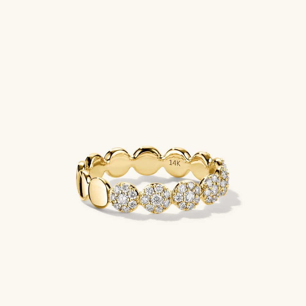 Mejuri Pavﾨﾦ Diamond Round Half Eternity Band - 14k Yellow Gold Canada Store
