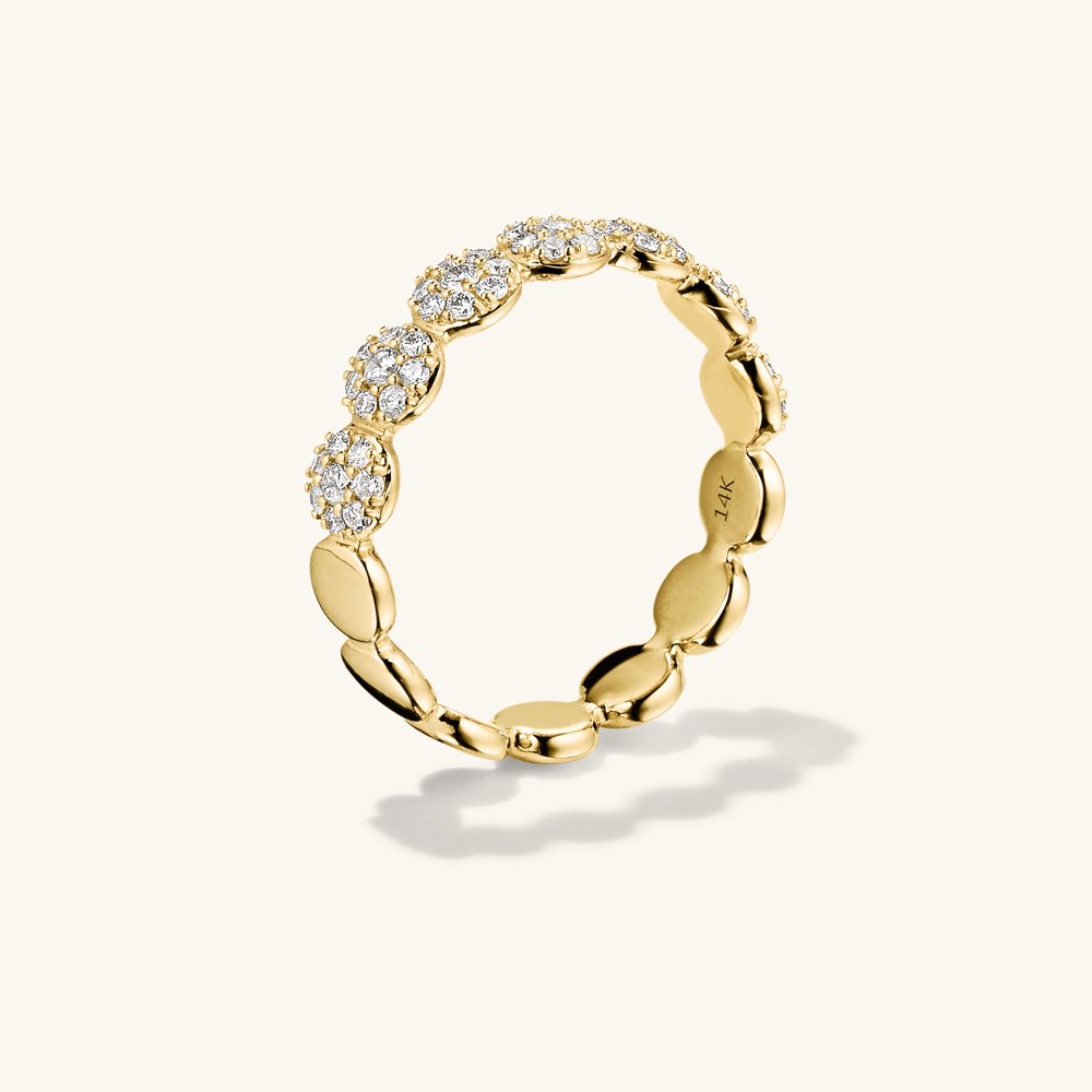 Mejuri Pavﾨﾦ Diamond Round Half Eternity Band - 14k Yellow Gold Canada Store