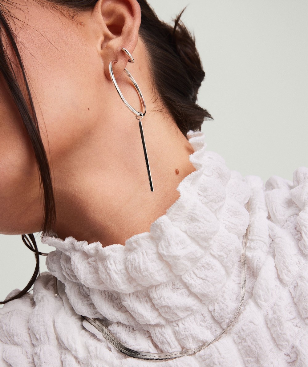 Mejuri XL Bar Hoop Charms - Sterling Silver Canada Store