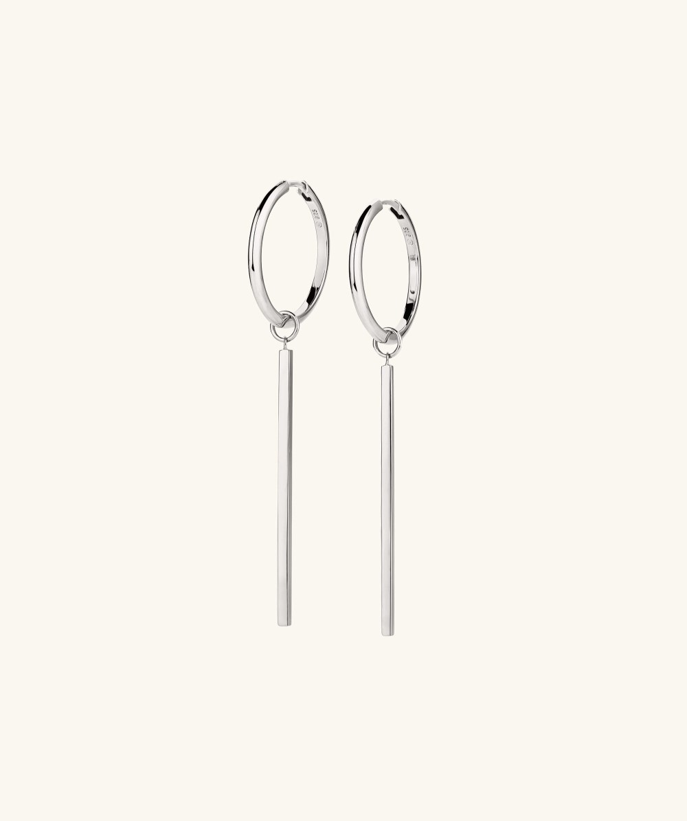 Mejuri XL Bar Hoop Charms - Sterling Silver Canada Store