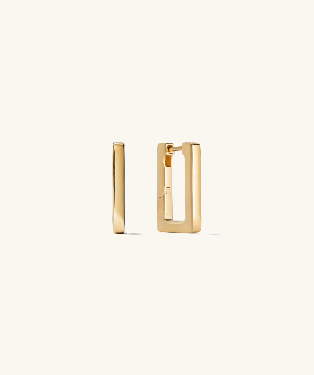 Mejuri Block Medium Hoops - Gold Vermeil Canada Store