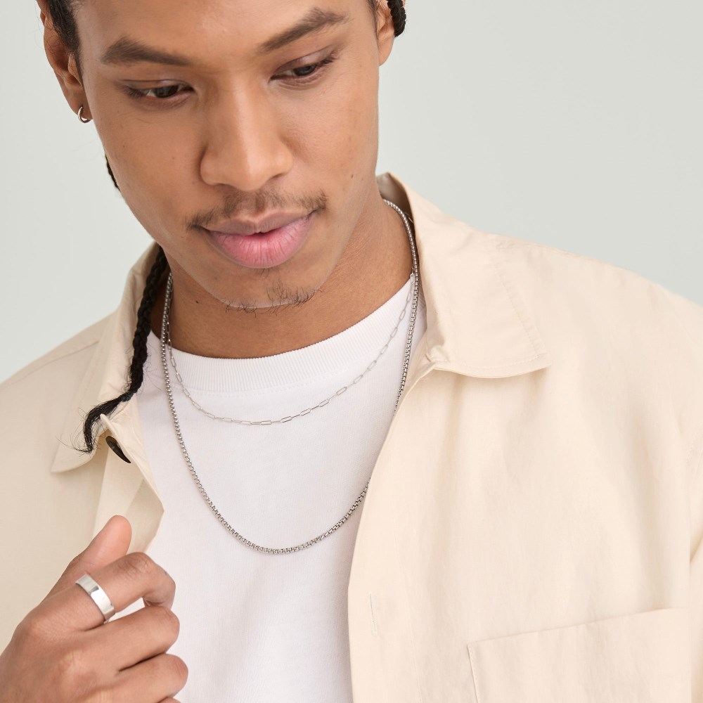 Mejuri Round Box Chain Necklace - Sterling Silver Canada Store