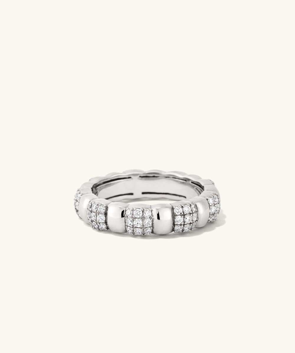 Mejuri Pavﾨﾦ Diamond Soft Charlotte Ring - 14k White Gold Canada Store