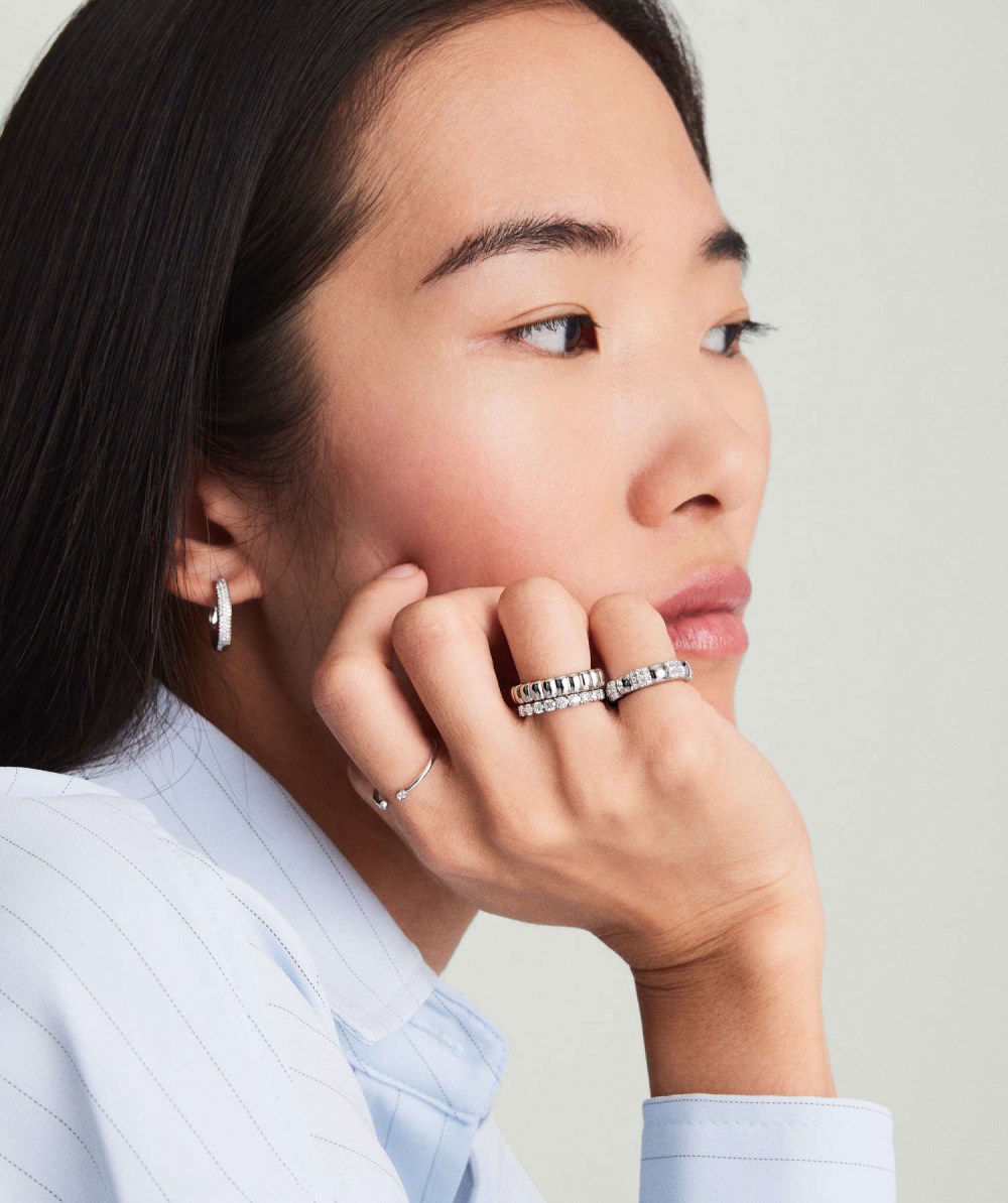 Mejuri Pavﾨﾦ Diamond Soft Charlotte Ring - 14k White Gold Canada Store
