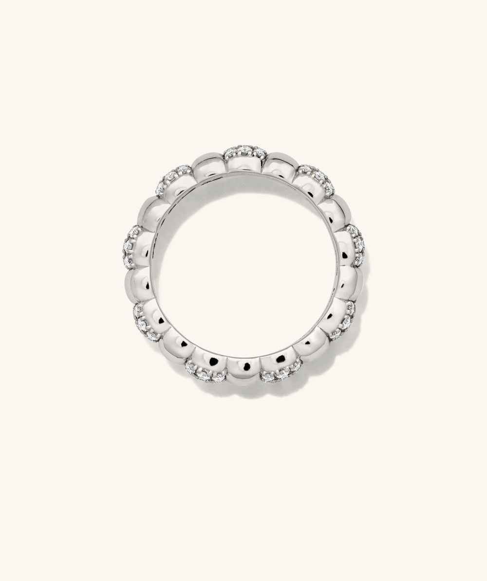 Mejuri Pavﾨﾦ Diamond Soft Charlotte Ring - 14k White Gold Canada Store