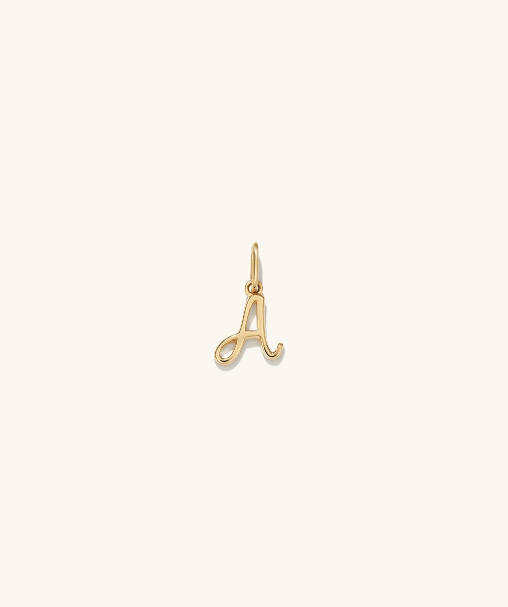 Mejuri Cursive Letter Charm - 14k Yellow Gold Canada Store