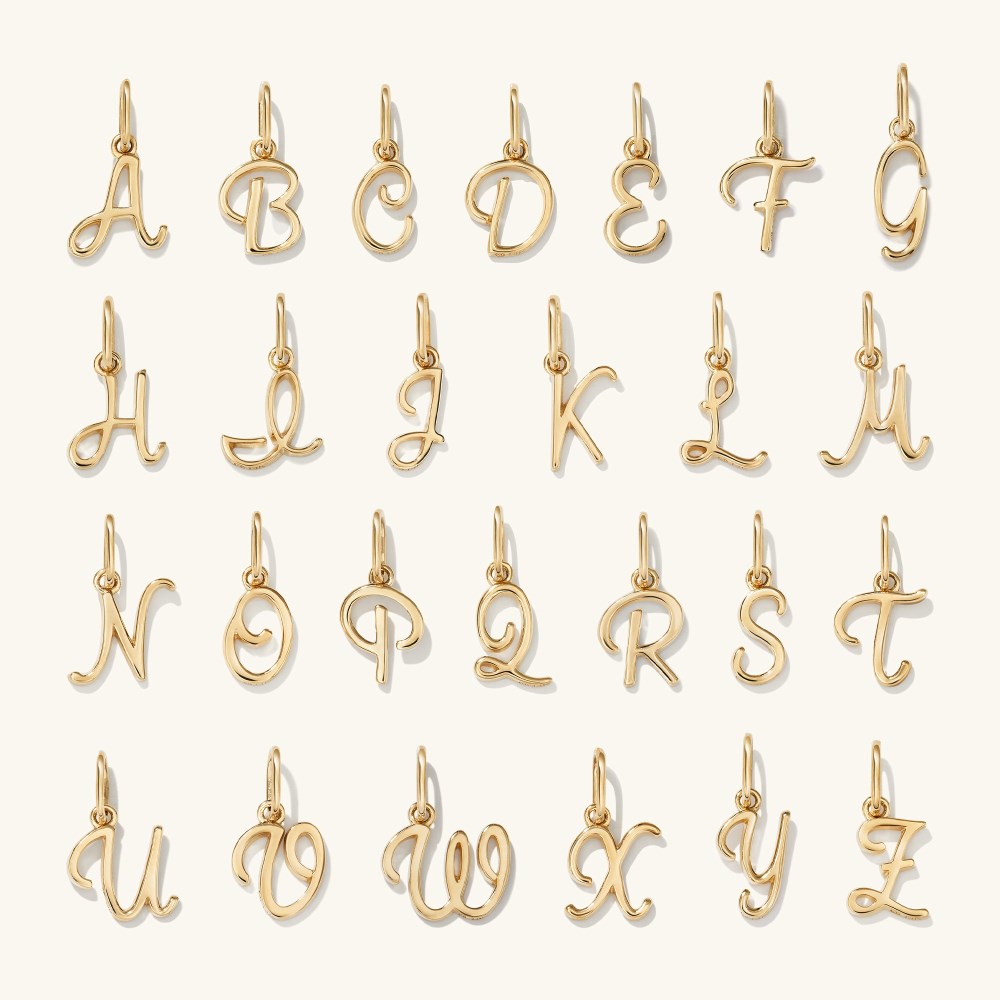 Mejuri Cursive Letter Charm - 14k Yellow Gold Canada Store