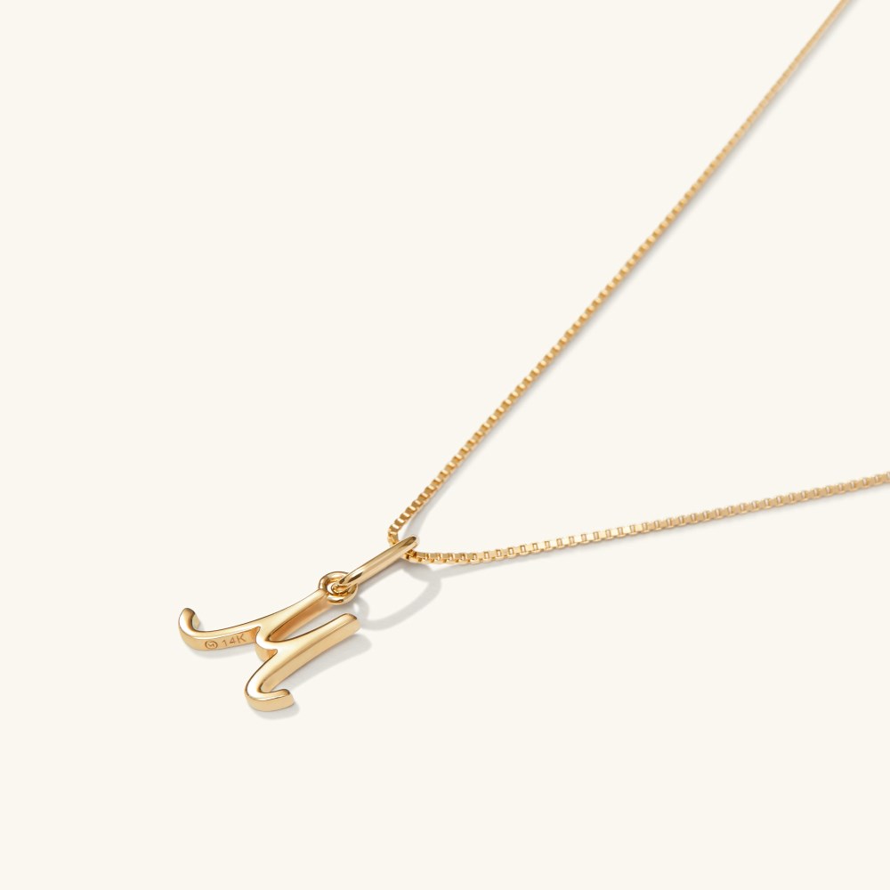 Mejuri Cursive Letter Charm - 14k Yellow Gold Canada Store