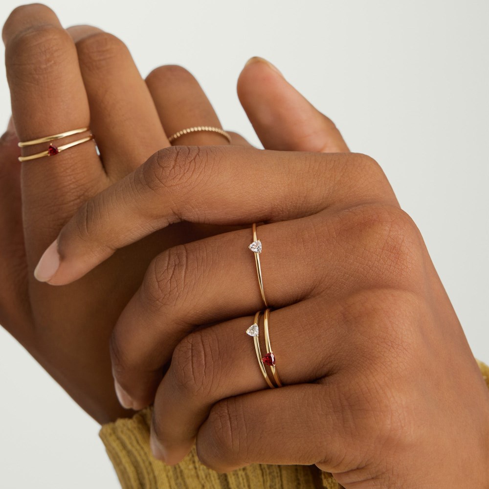 Mejuri Gemstone Trillion Stacker Ring - 14k Yellow Gold Canada Store
