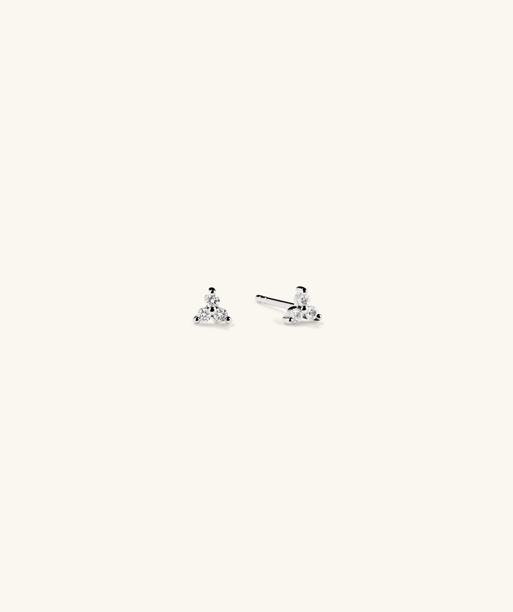 Mejuri Mini Lotus Diamond Studs - 14k White Gold Canada Store