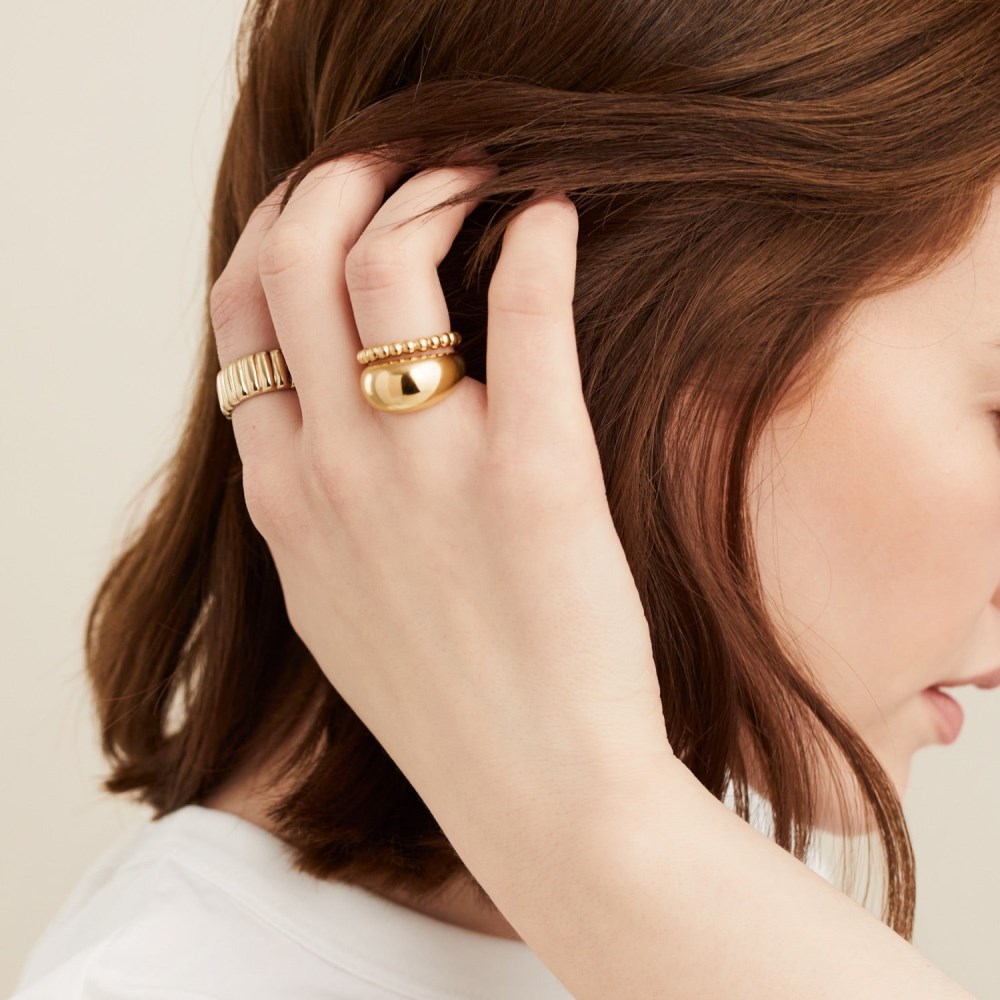 Mejuri Metallic Sphere Ring - Gold Vermeil Canada Store