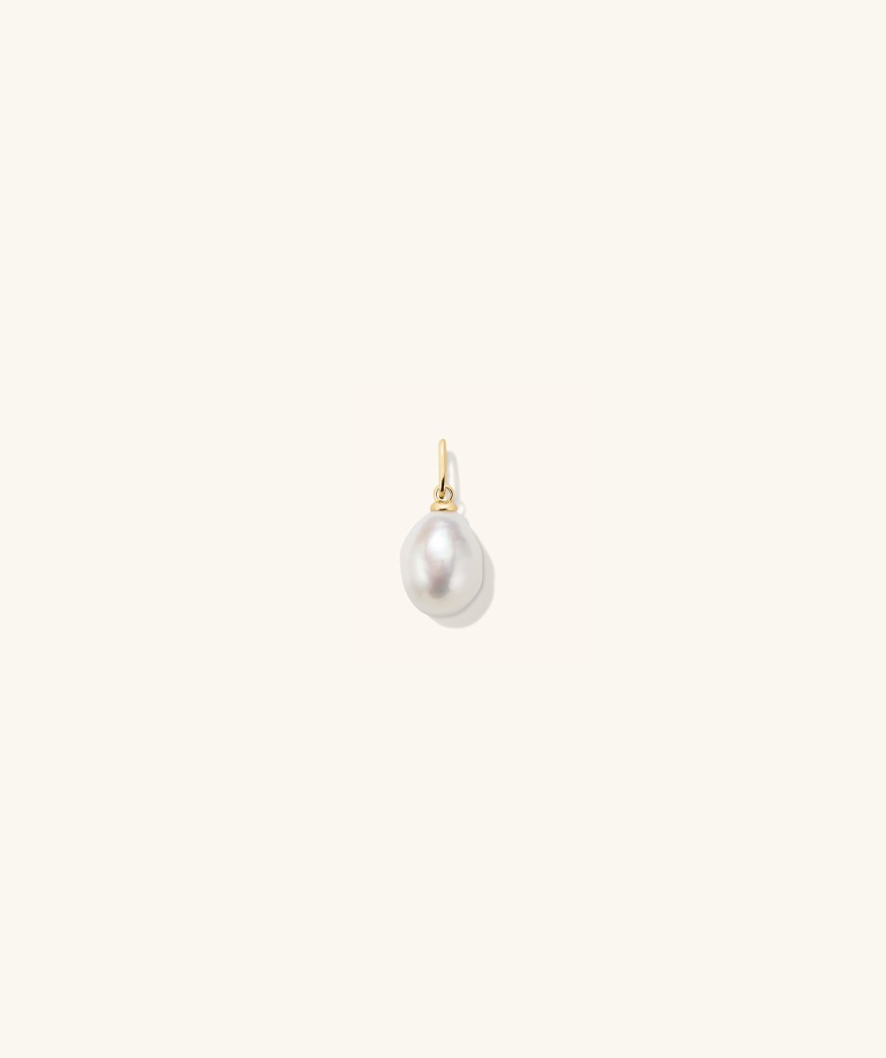 Mejuri Organic Pearl Charm - 14k Yellow Gold Canada Store