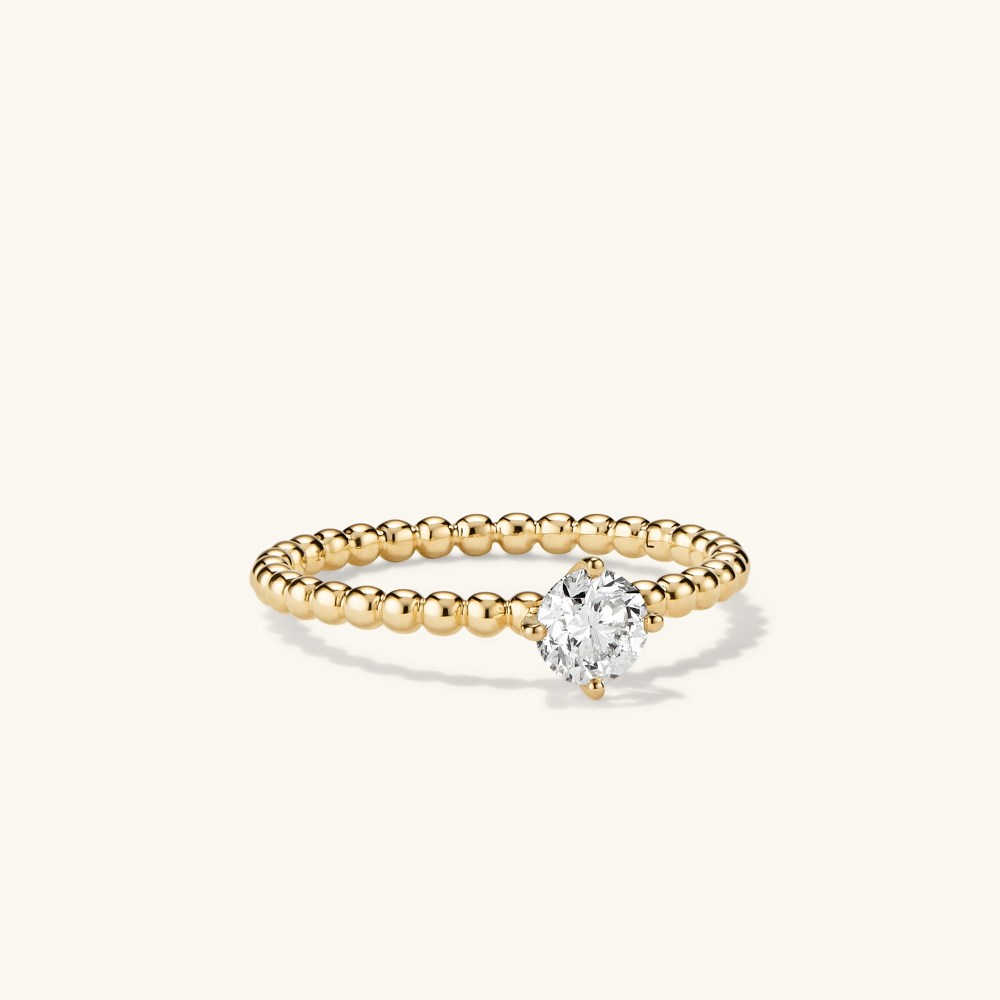 Mejuri Round Diamond Bold Beaded Ring - 14k Yellow Gold Canada Store