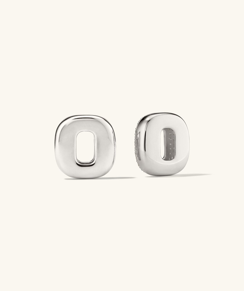 Mejuri Stevie Hoop Links - Sterling Silver, White Topaz Canada Store