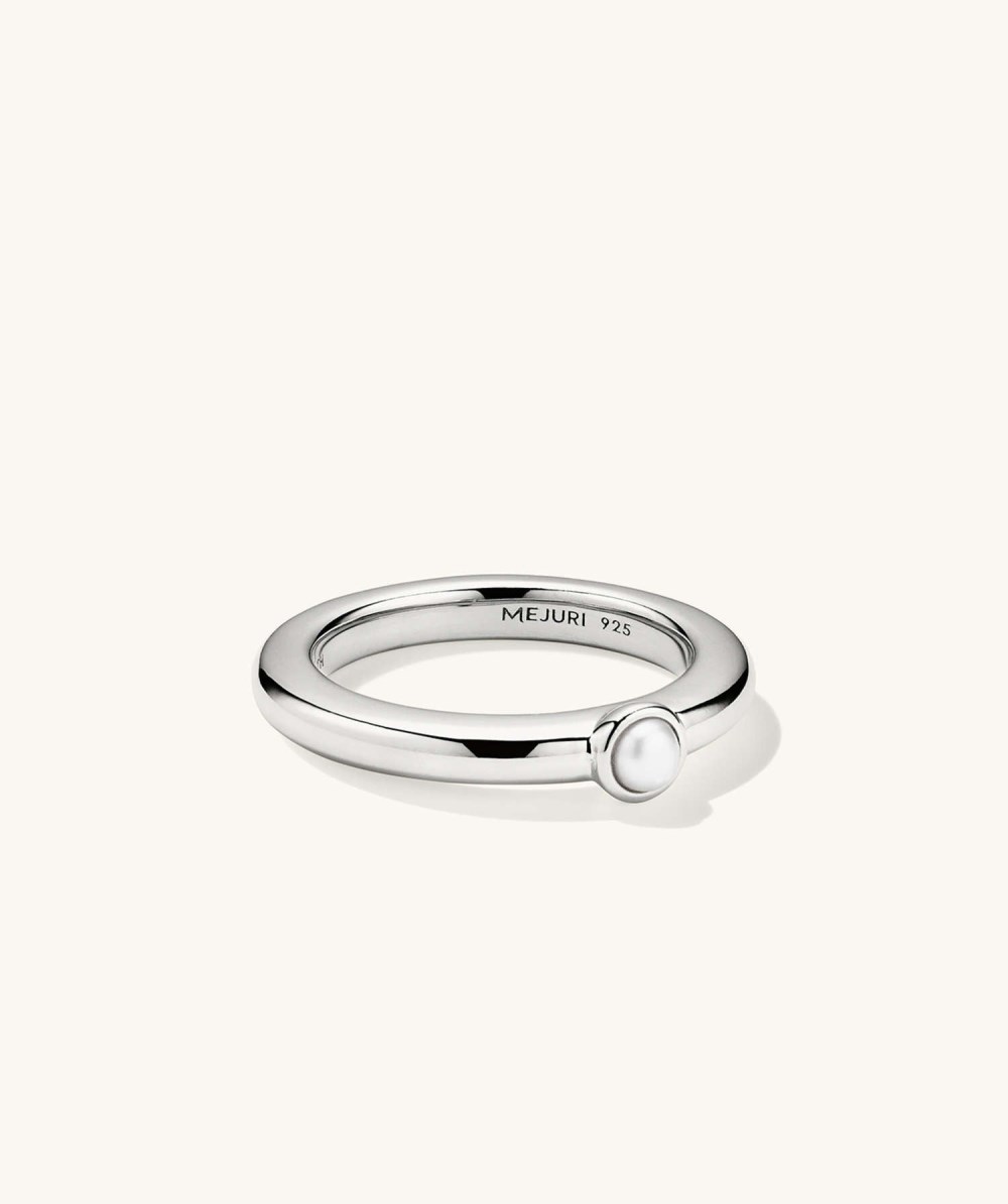 Mejuri Pearl Stacker Ring - Sterling Silver Canada Store