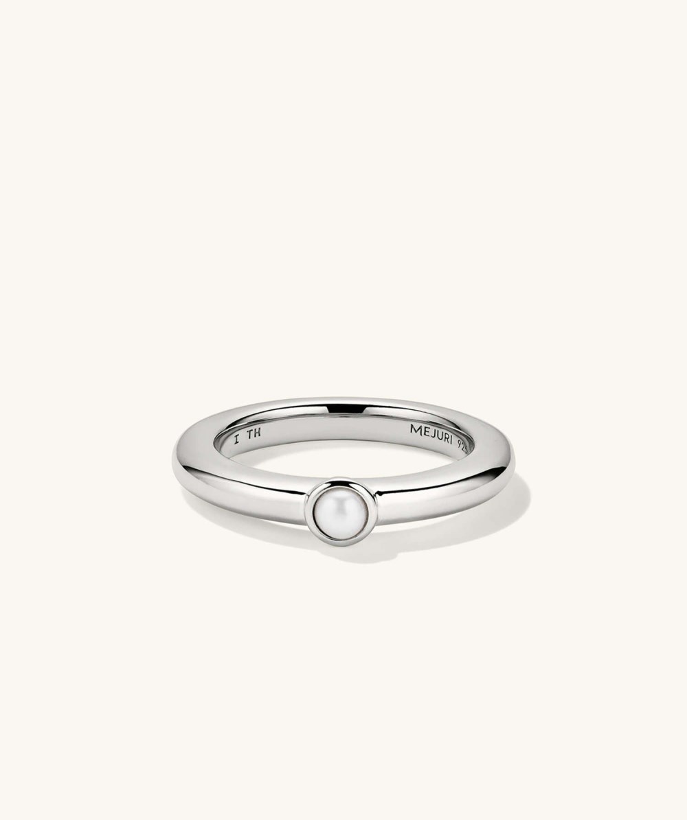 Mejuri Pearl Stacker Ring - Sterling Silver Canada Store