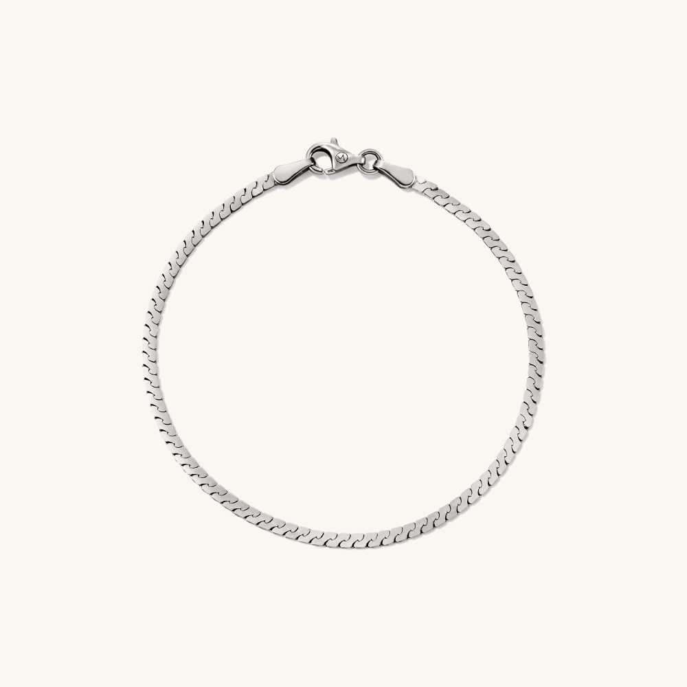 Mejuri Serpentine Chain Bracelet - 14k White Gold Canada Store