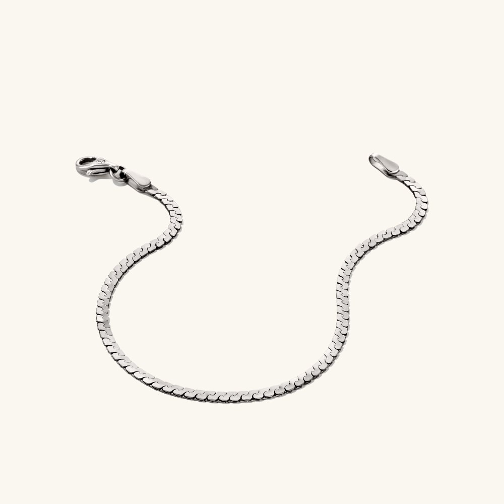Mejuri Serpentine Chain Bracelet - 14k White Gold Canada Store