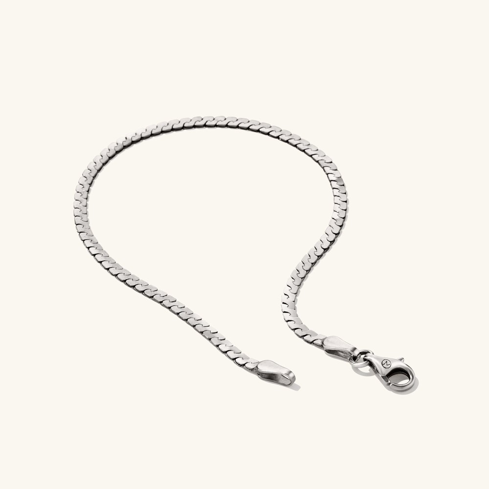 Mejuri Serpentine Chain Bracelet - 14k White Gold Canada Store