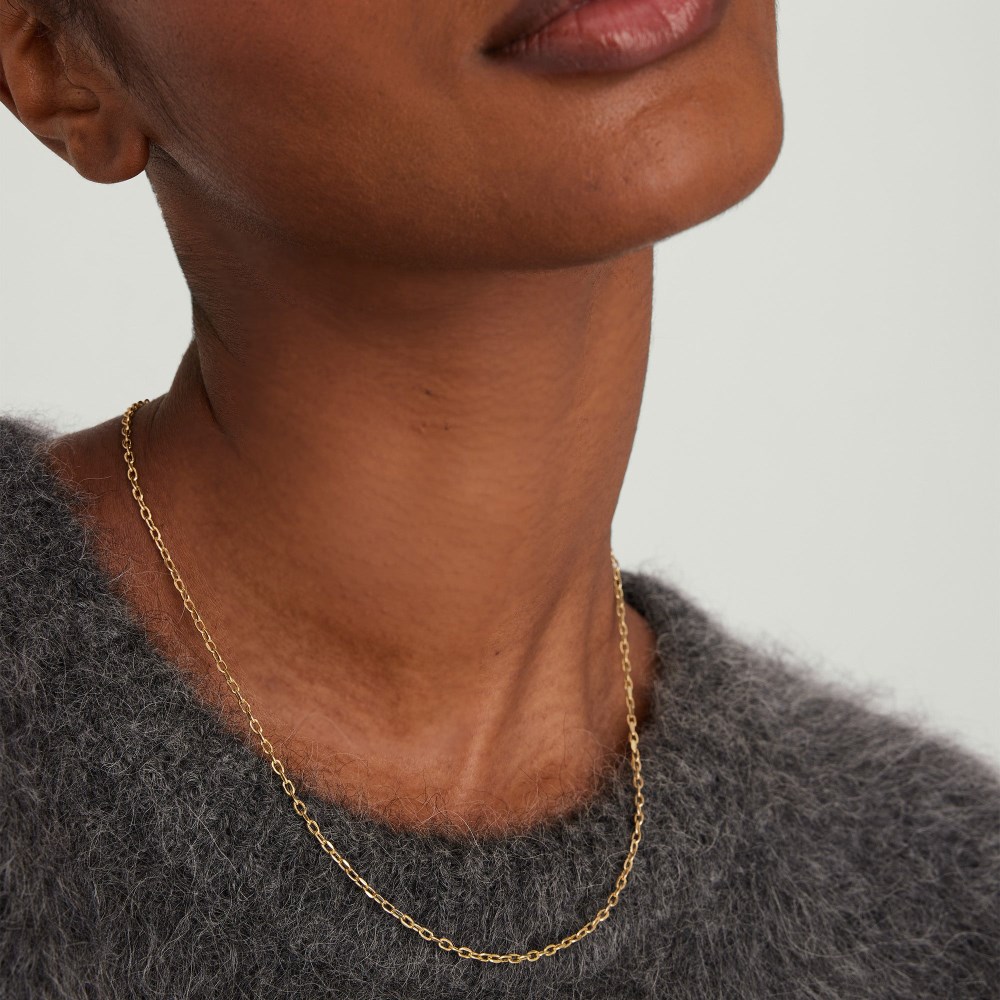 Mejuri Square Oval Chain Necklace - 14k Yellow Gold Canada Store