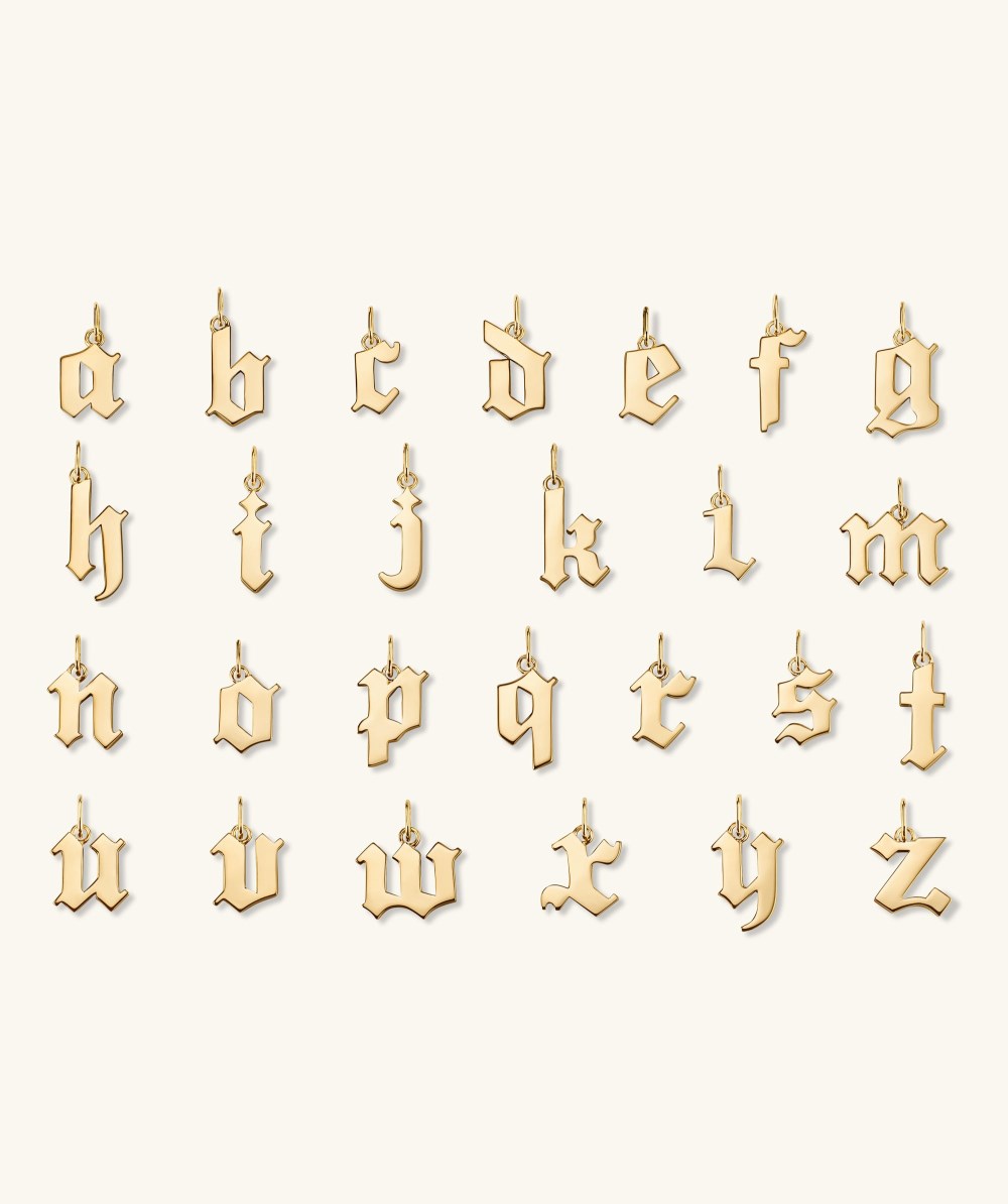 Mejuri Gothic Letter Pendant - 14k Yellow Gold Canada Store