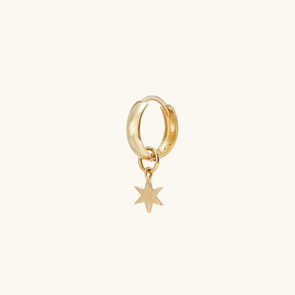 Mejuri Single Star Hoop Charm - 14k Yellow Gold Canada Store