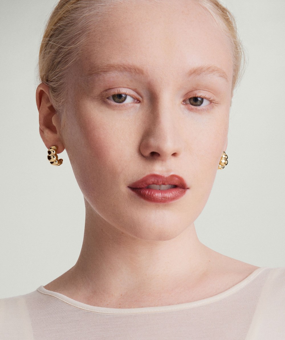 Mejuri Puffy Charlotte Hoops - Gold Vermeil Canada Store
