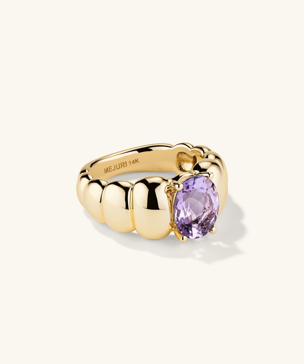 Mejuri Puffy Charlotte Gemstone Ring - 14k Yellow Gold Canada Store