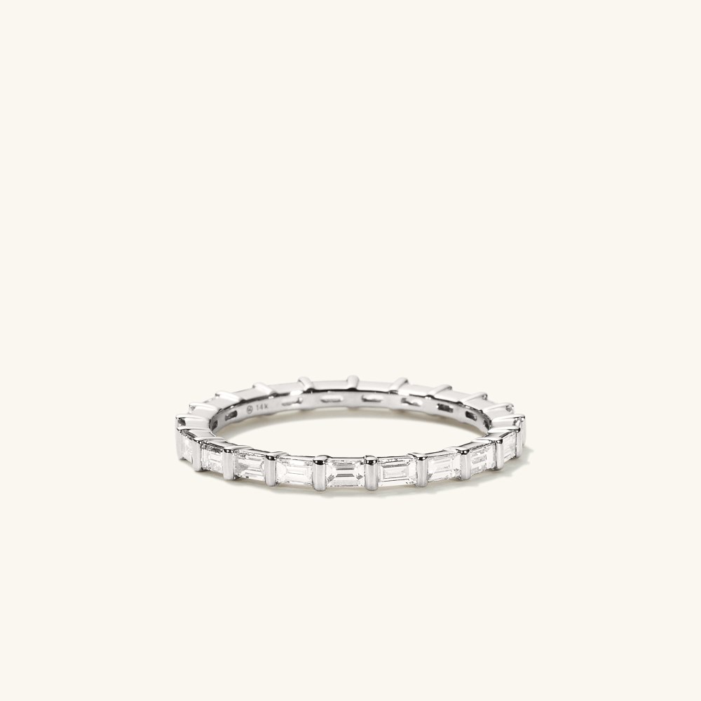 Mejuri Baguette Diamond Eternity Band - 14k White Gold Canada Store