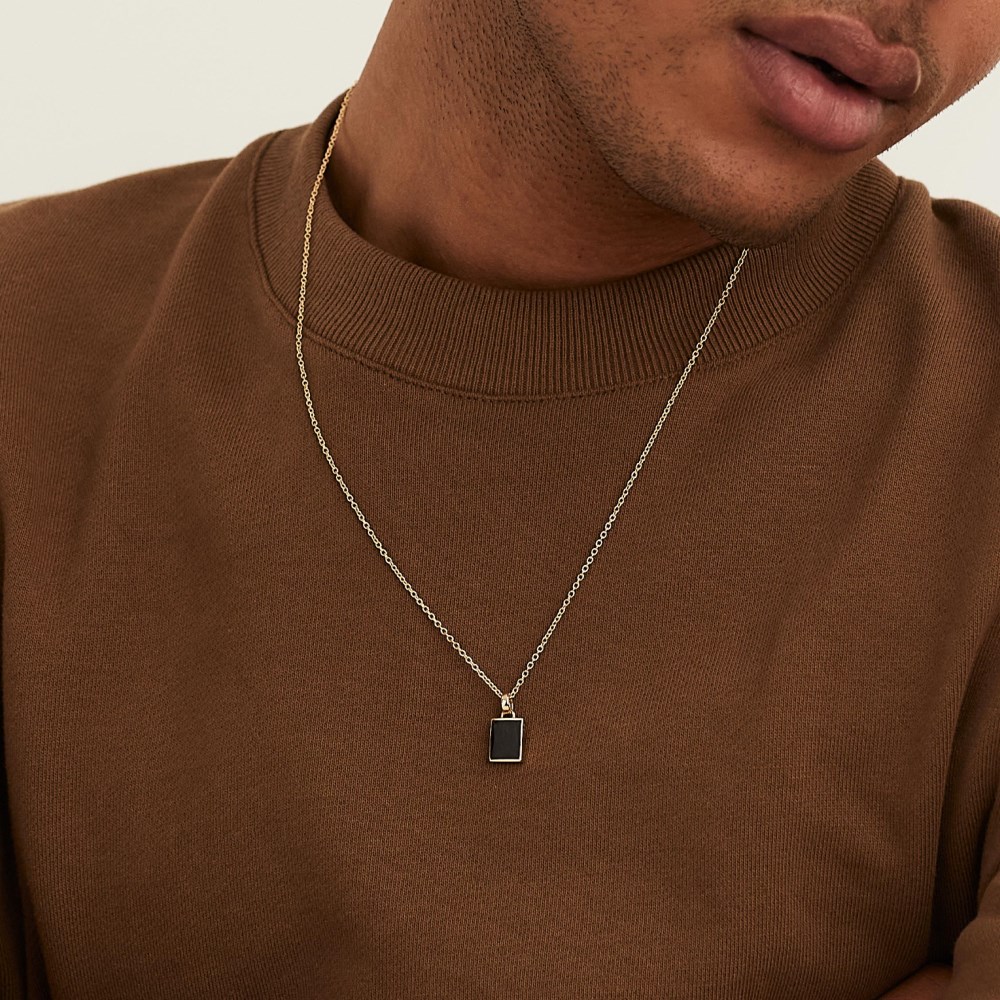Mejuri Black Onyx Pendant Necklace - 14k Yellow Gold Canada Store