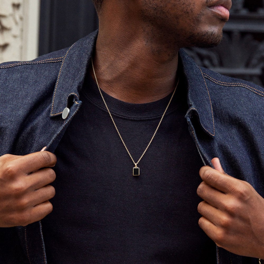 Mejuri Black Onyx Pendant Necklace - 14k Yellow Gold Canada Store