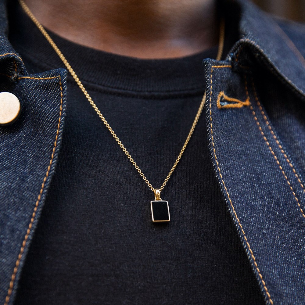 Mejuri Black Onyx Pendant Necklace - 14k Yellow Gold Canada Store